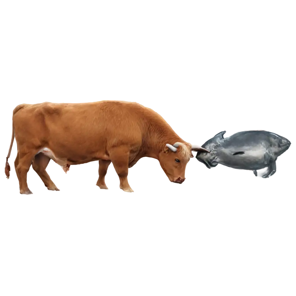 Fish-Eating-Cow-A-Unique-PNG-Image-for-Creative-Digital-Art