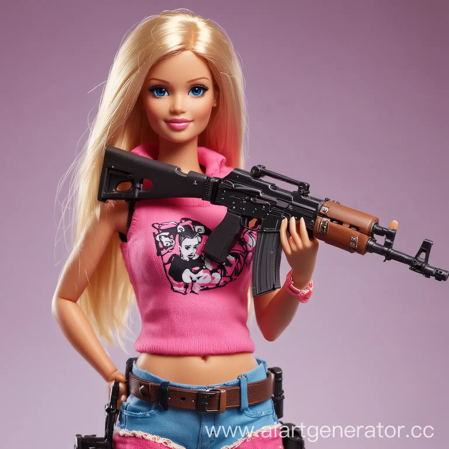 Barbie-with-AK47-Strong-Female-Portrait-with-Weapon