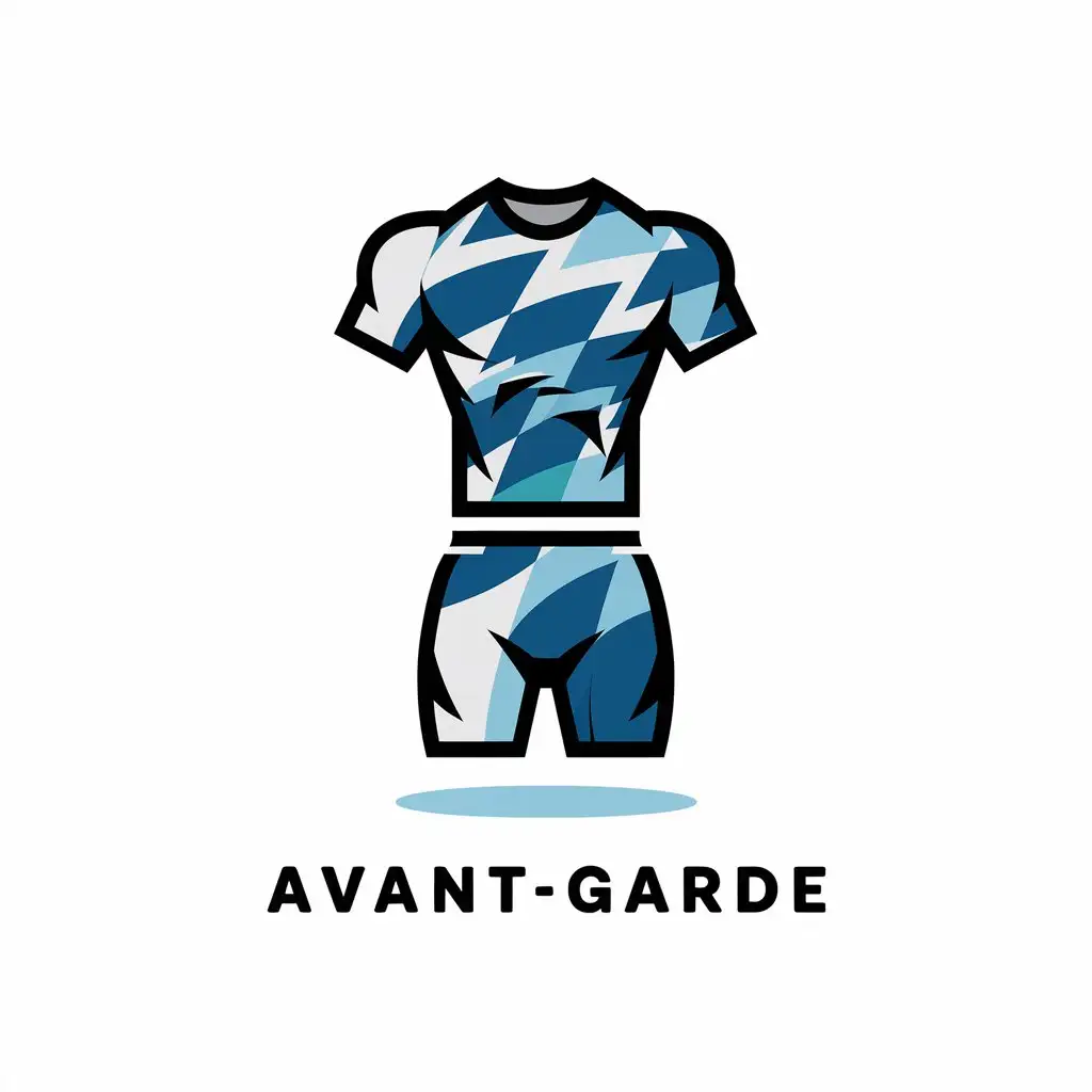 LOGO Design For Avantgarde Sporty TShirt and Shorts in Blue Light Blue White