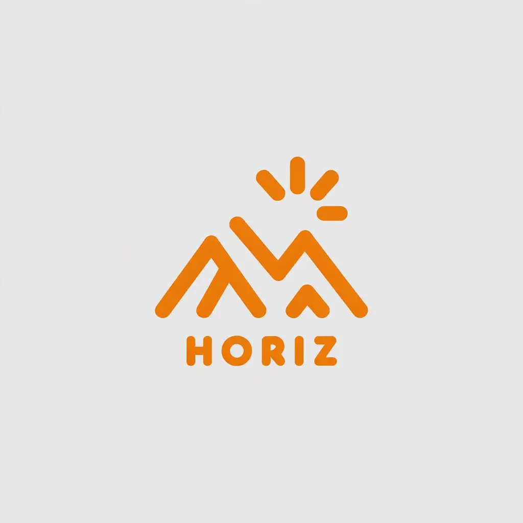 a vector logo design,with the text "Horiz", main symbol:Outdoor sports, single color, lively,Minimalistic,be used in Sports Fitness industry,clear background