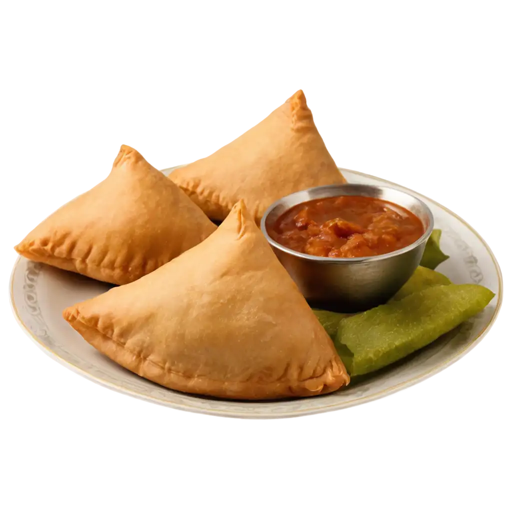 HighQuality-PNG-Image-of-a-Samosa-on-a-Plate-for-Culinary-Design-Use