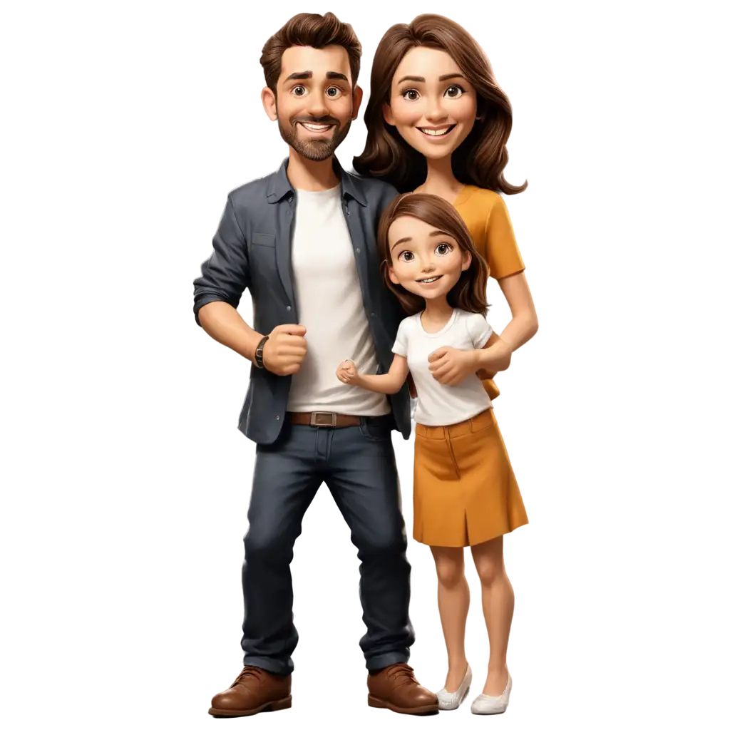 Family-Caricature-PNG-Capture-the-Fun-and-Whimsy-of-Your-Loved-Ones