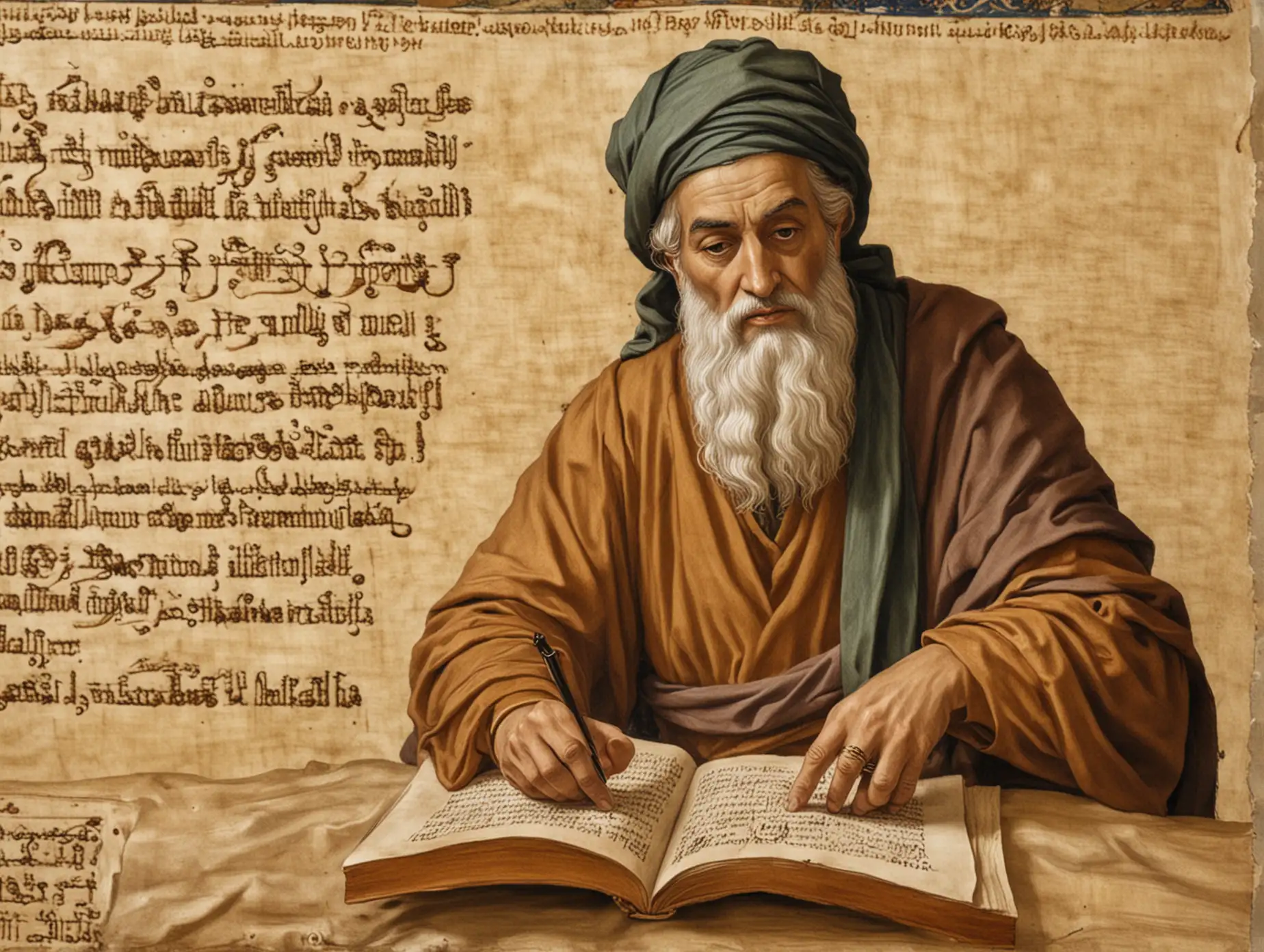 image of Prophet Isaiah, writing on a scroll