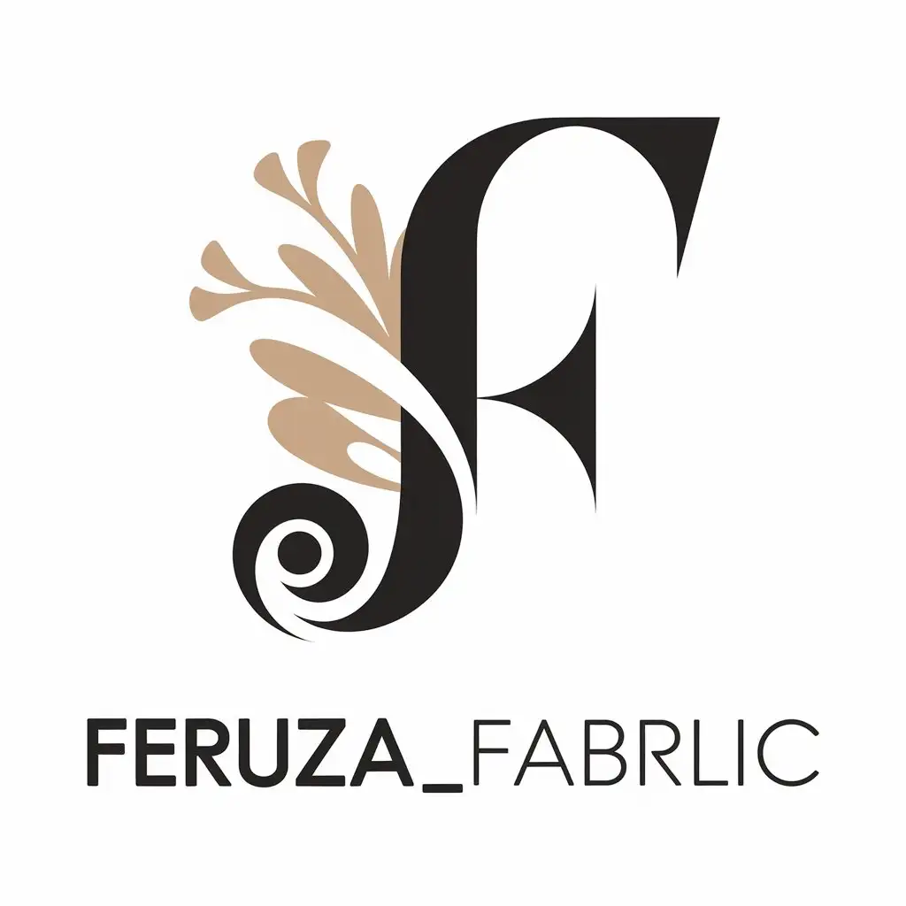 LOGO Design for Feruzafabrlic Vector with Text Elegant and Modern Symbol for Beauty Spa Industry