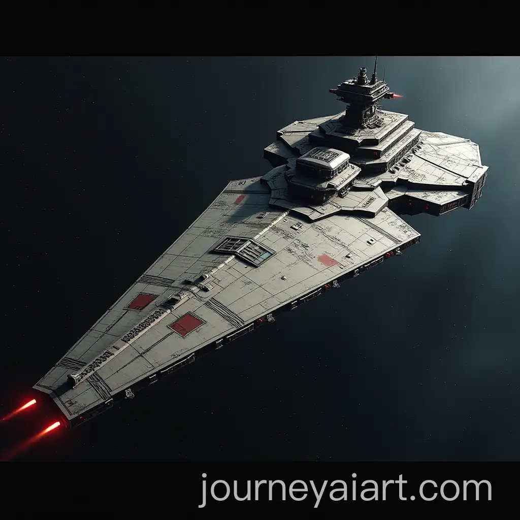 SciFi-Imperial-Dreadnought-Ship-in-Space-with-Galactic-Empire-Bridges-and-Elongated-Shape