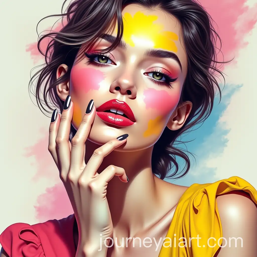 Glamorous-Woman-with-Abstract-Brush-Strokes-and-Piercing-Eyes