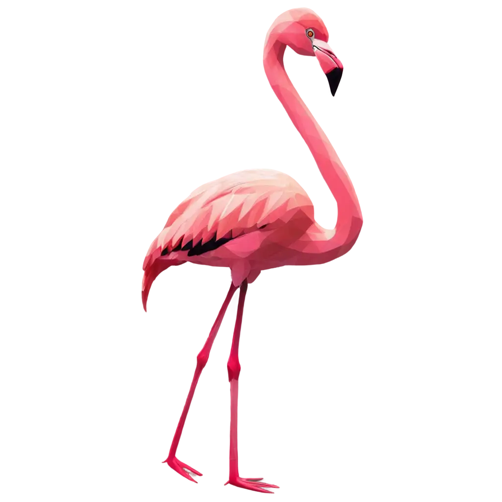 Flamingo-Low-Poly-Vibrant-Pink-PNG-Stunning-Geometric-Artwork-for-Digital-Design