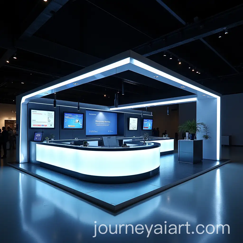 Futuristic-Exhibition-Stand-with-LED-Lighting-and-Digital-Displays