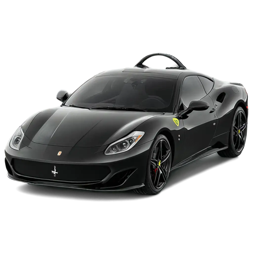 HighQuality-PNG-of-a-Black-FerrariInspired-Sports-Car-for-Versatile-Use