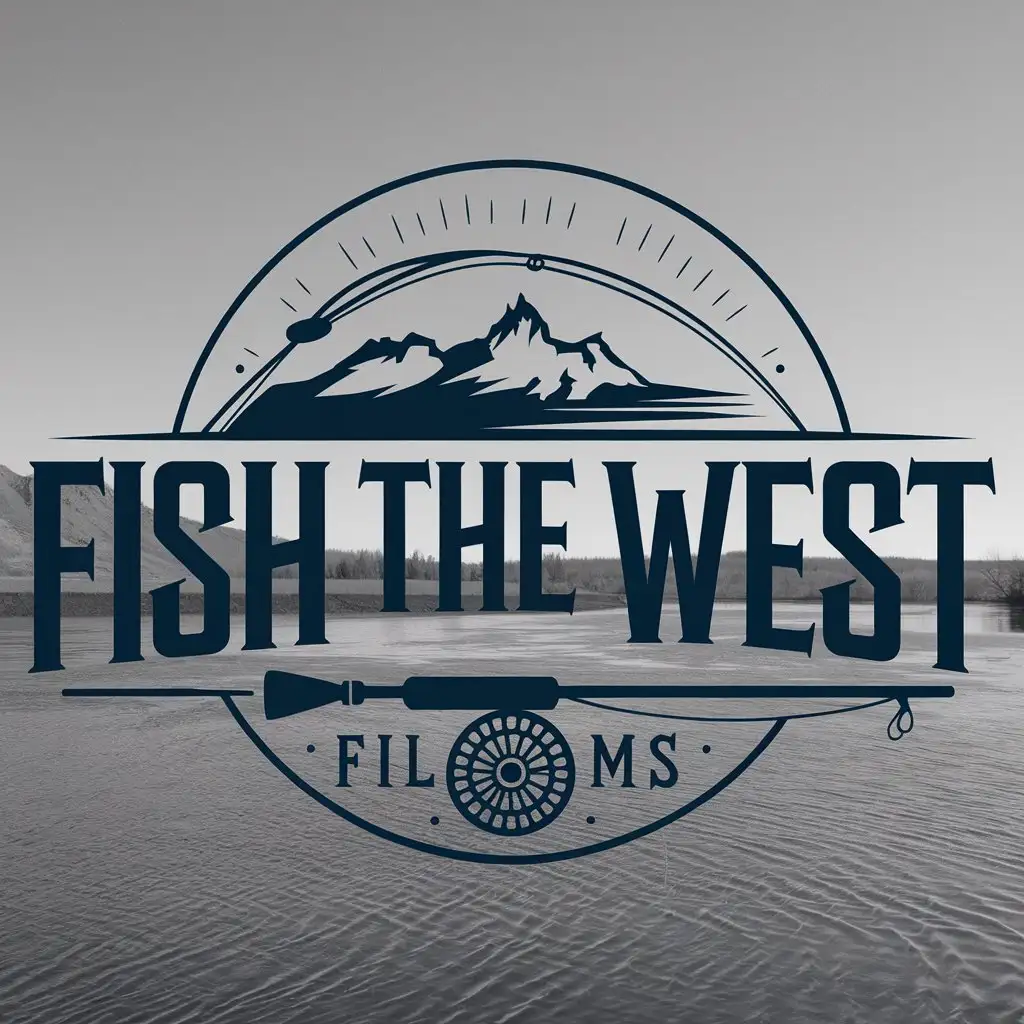 LOGO Design for Fish The West Films Fly Fishing Themed with Clear Background