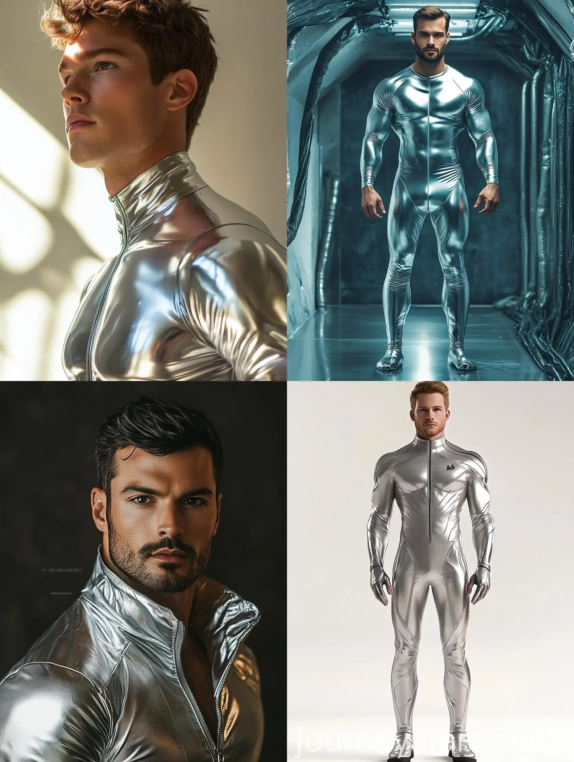 Professional-Portrait-of-Handsome-Man-in-Silver-Skinsuit