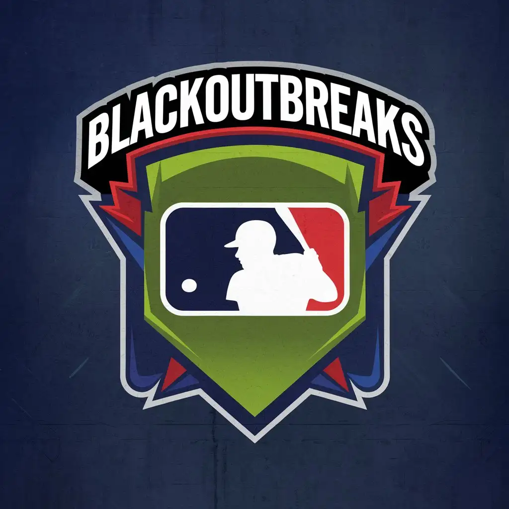 LOGO Design for BlackoutBreaks Modern Bold Colors with Sports Equipment and Card Imagery