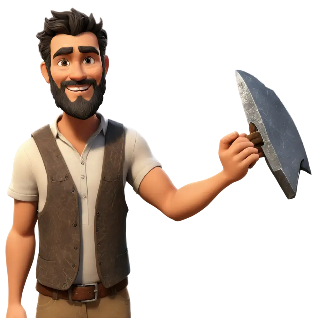 Male-Character-with-Stone-Axe-HighQuality-PNG-Image-for-Versatile-Uses