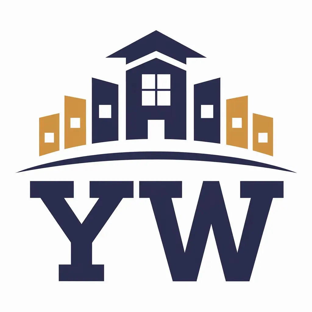 LOGO Design for YW Vector Logo Featuring School Symbol for the Education Industry