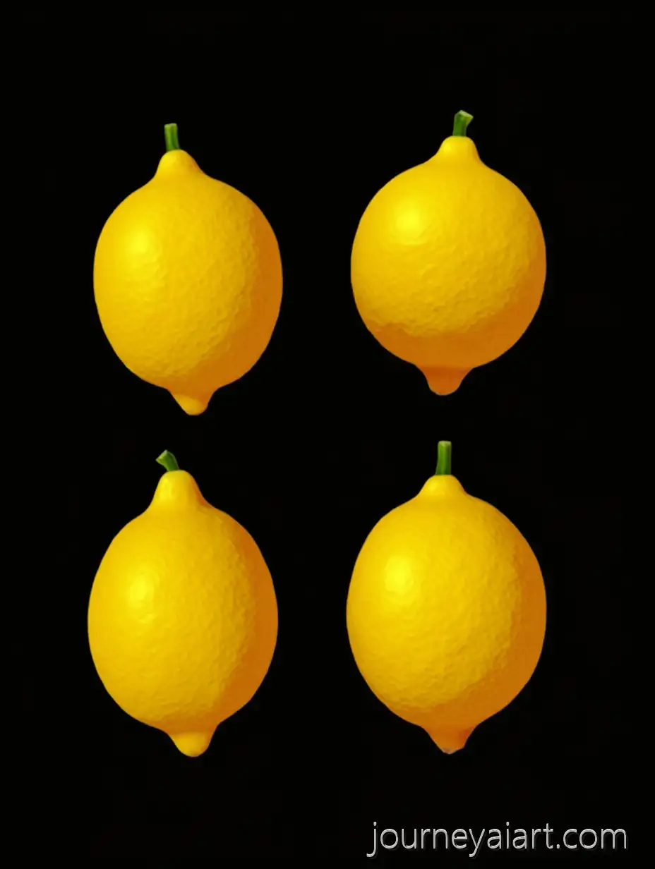 Four-Vector-Lemons-Isolated-on-Black-Background