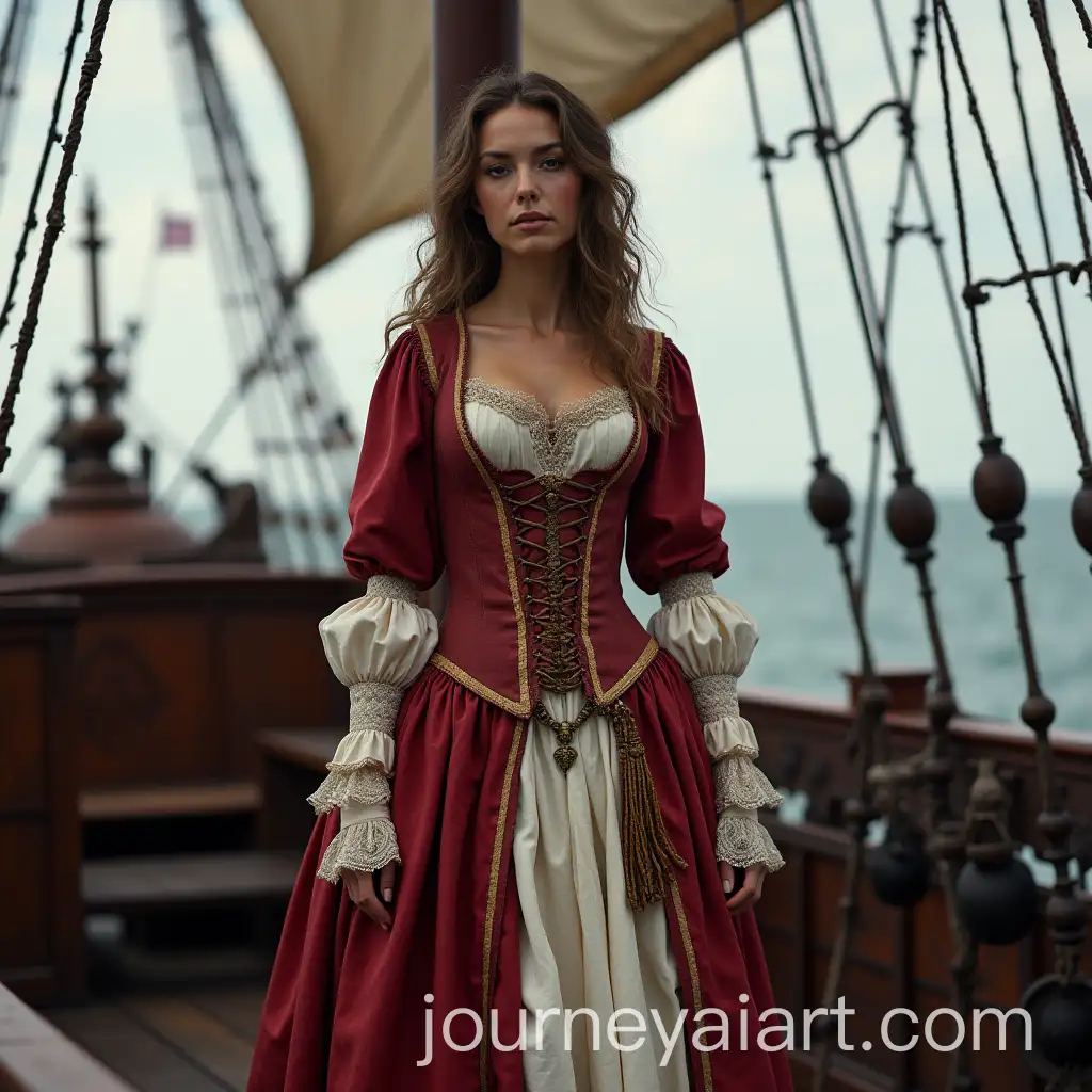 Princess-Standing-on-Pirate-Ship-Deck