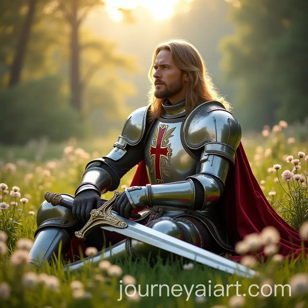 Noble-Knight-Resting-in-a-Serene-Garden