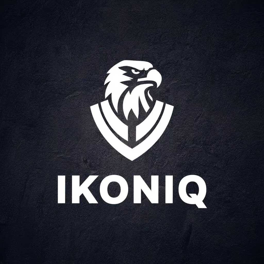 LOGO Design For IKONIQ Solid White Eagle Head and Chest Vector for Construction Industry