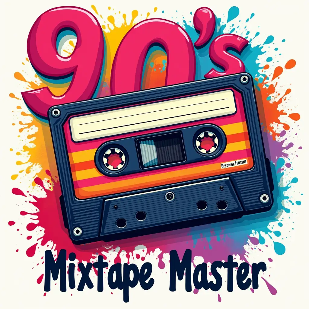 Vibrant-90s-Mixtape-Theme-with-Cassette-Tape-and-Colorful-Splashes