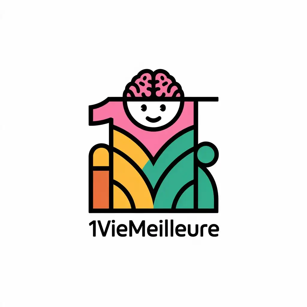 LOGO-Design-for-1VieMeilleure-Mental-Health-Awareness-with-Joyful-Brain-Symbol