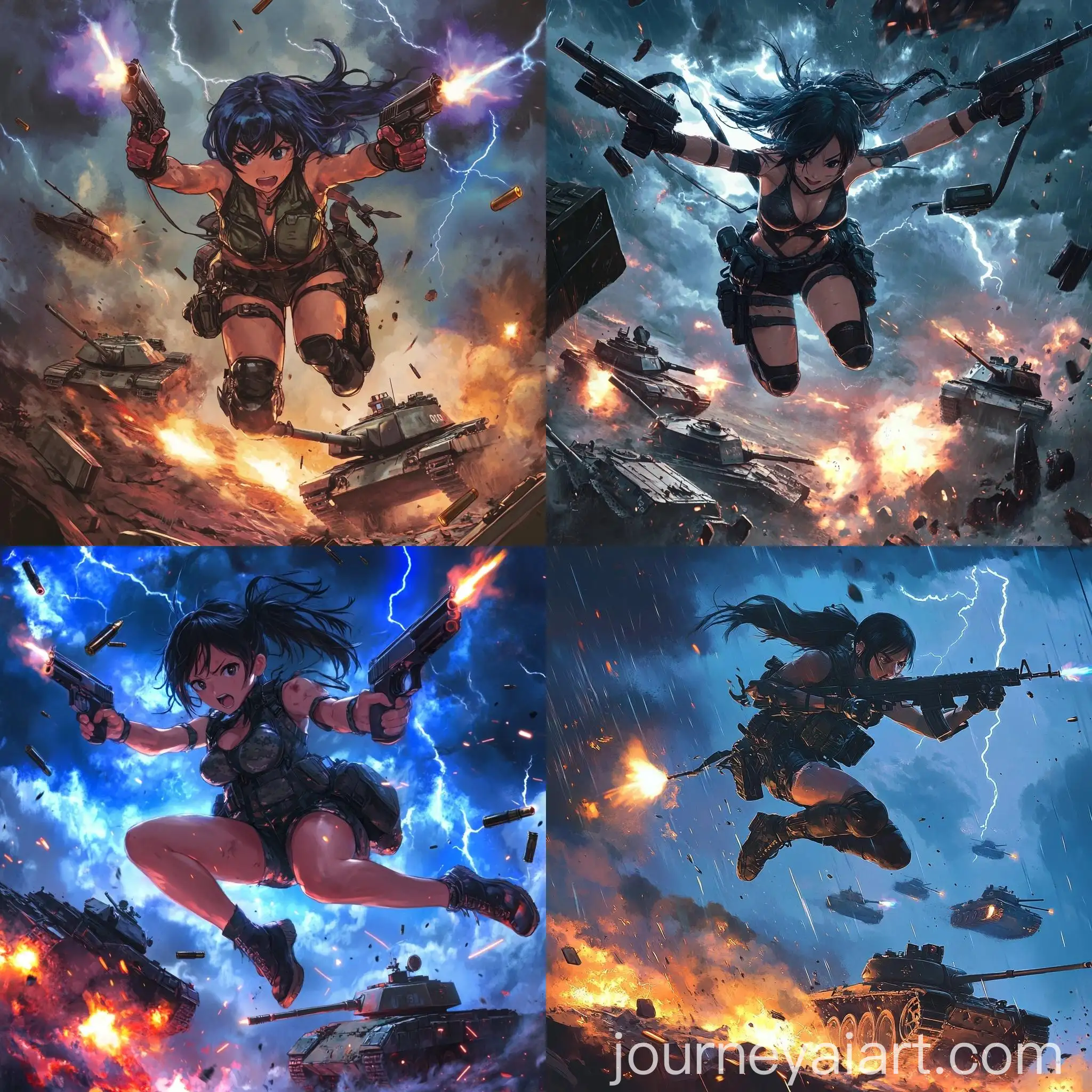 Anime-Girl-Special-Forces-Soldier-Leaping-and-Firing-Guns-in-Battle