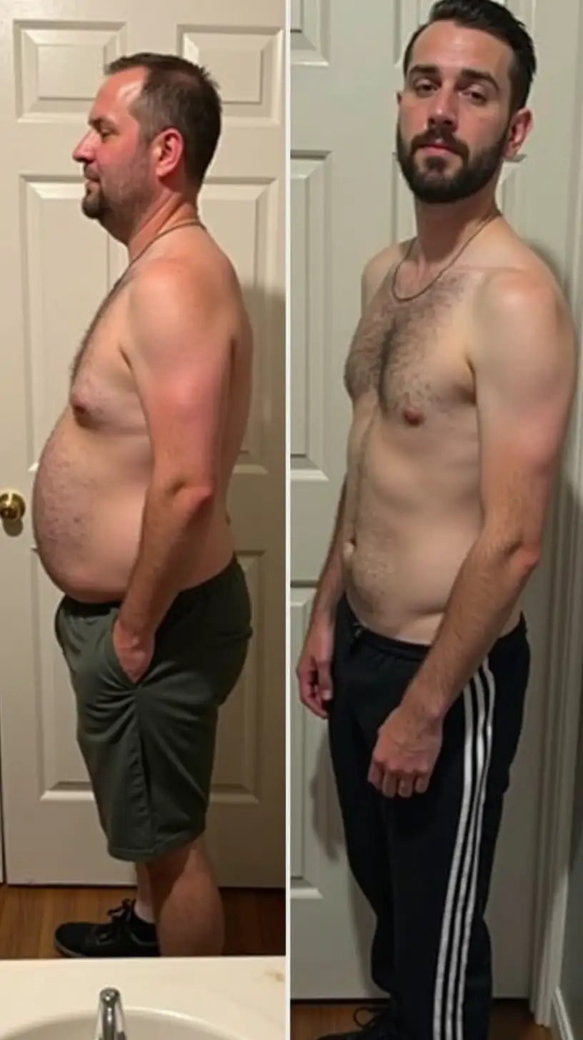 Mans Weight Loss Transformation Before and After