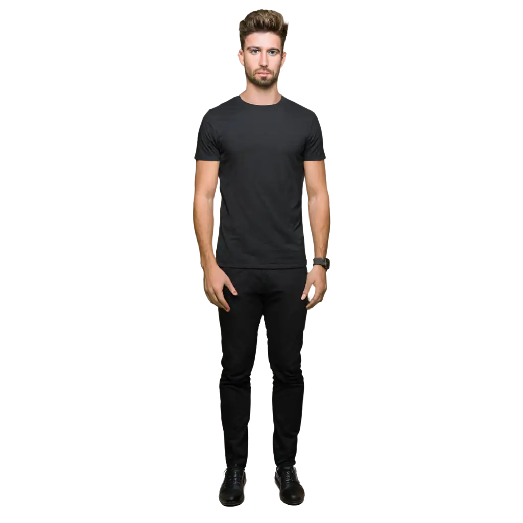 Short-Sleeved-Black-TShirt-PNG-for-Versatile-Digital-Use