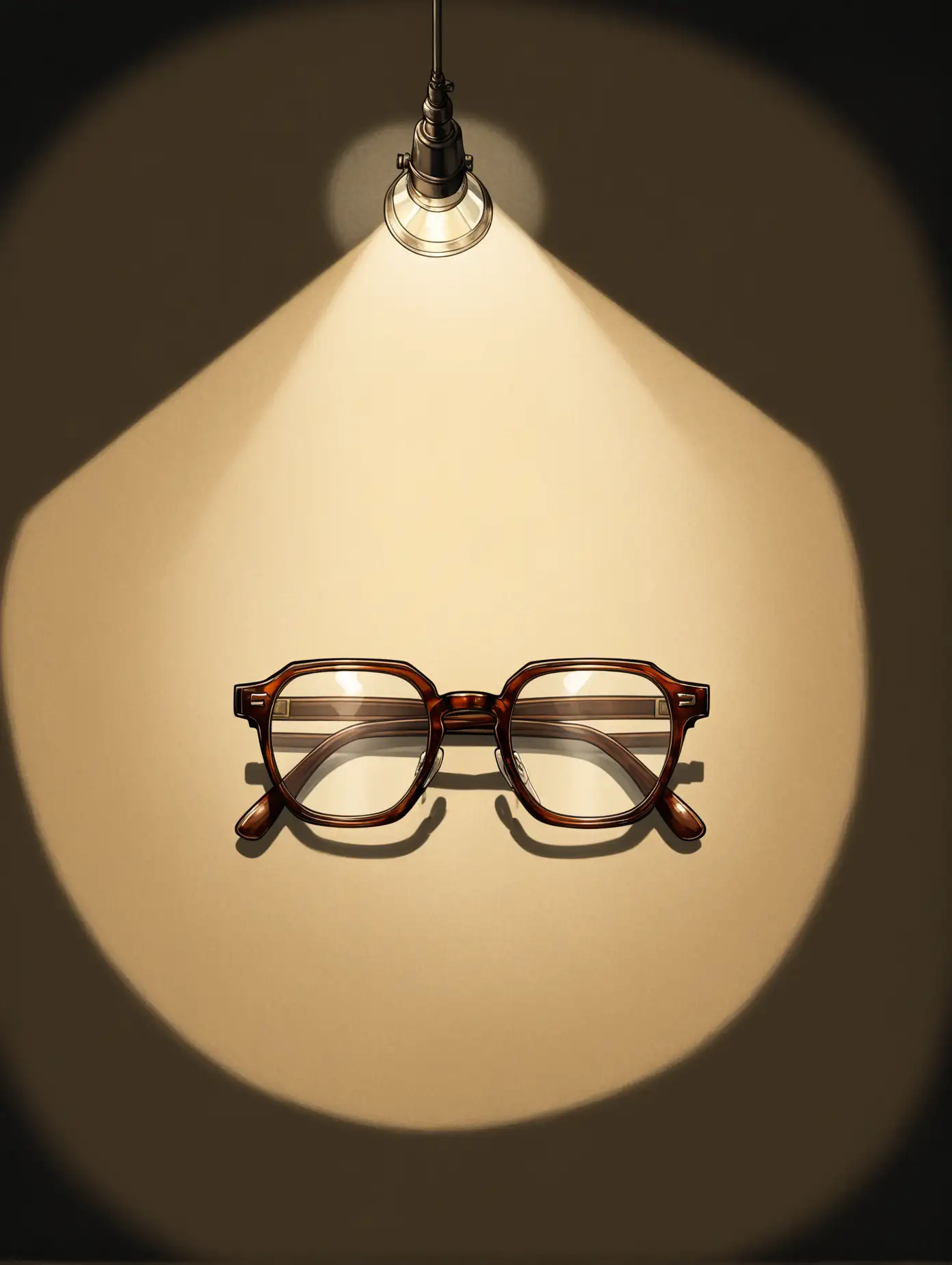 Old Fashioned Man with Glasses under Spotlight