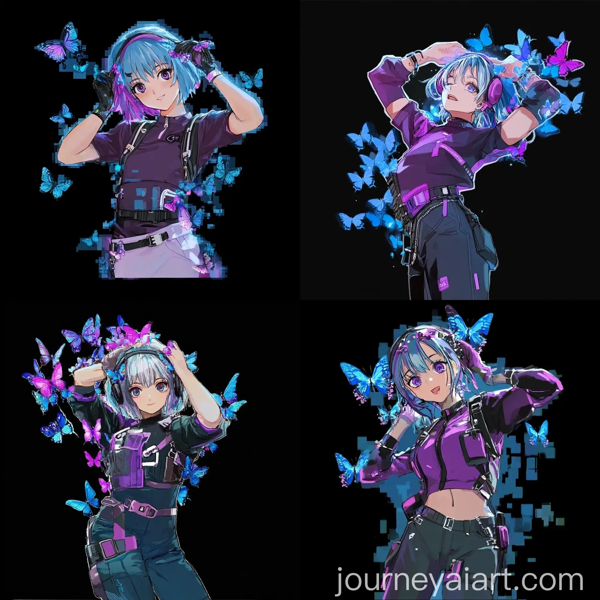 Anime-Girl-with-Blue-Butterflies-in-Her-Hair
