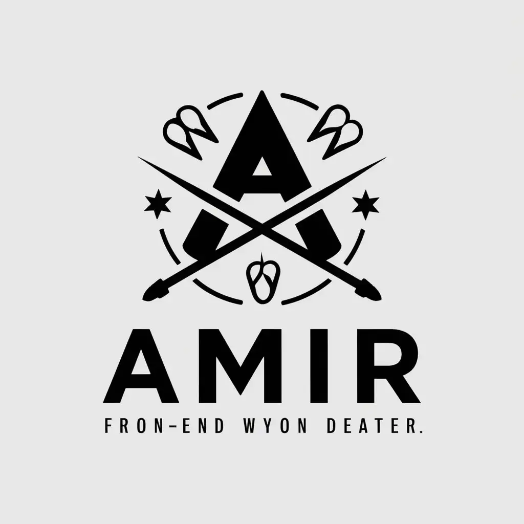 LOGO Design For AMIR Frontend Wizard and Code Crafter in Retail Industry