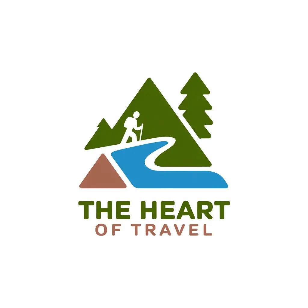 a vector logo design,with the text "The heart of travel", main symbol:Nature, fitness,Moderate,be used in Sports Fitness industry,clear background