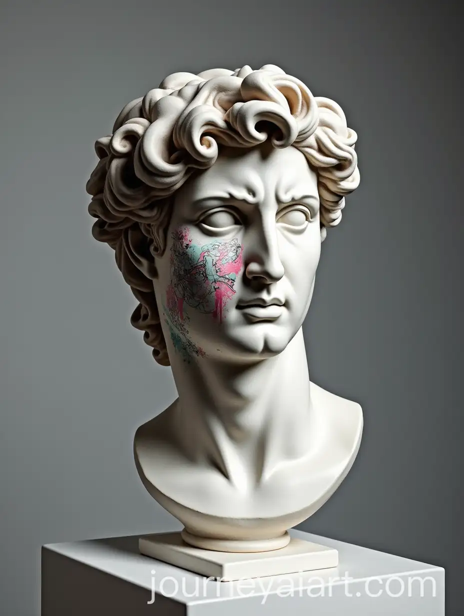 Bust-of-David-Sculpture-with-ContemporaryAI-Image-Prompt-Expansion-Pop-Culture-Graffiti-and-Luxurious-Details