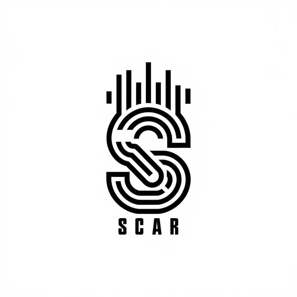 LOGO Design for Scar Abstract S Letter Sound Waves in Vertical Layout for Events Industry