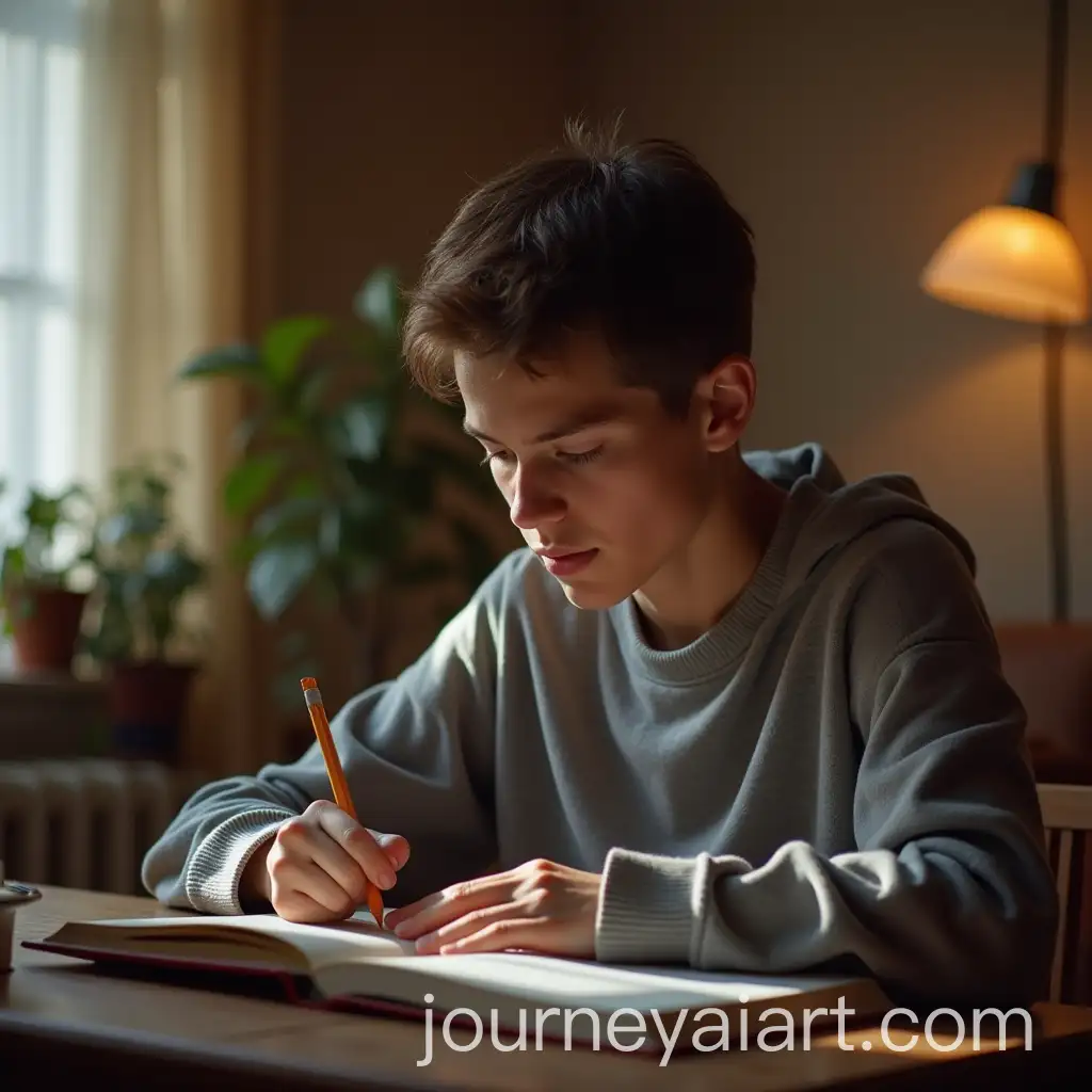 17YearOld-Student-Studying-in-a-Cozy-Room
