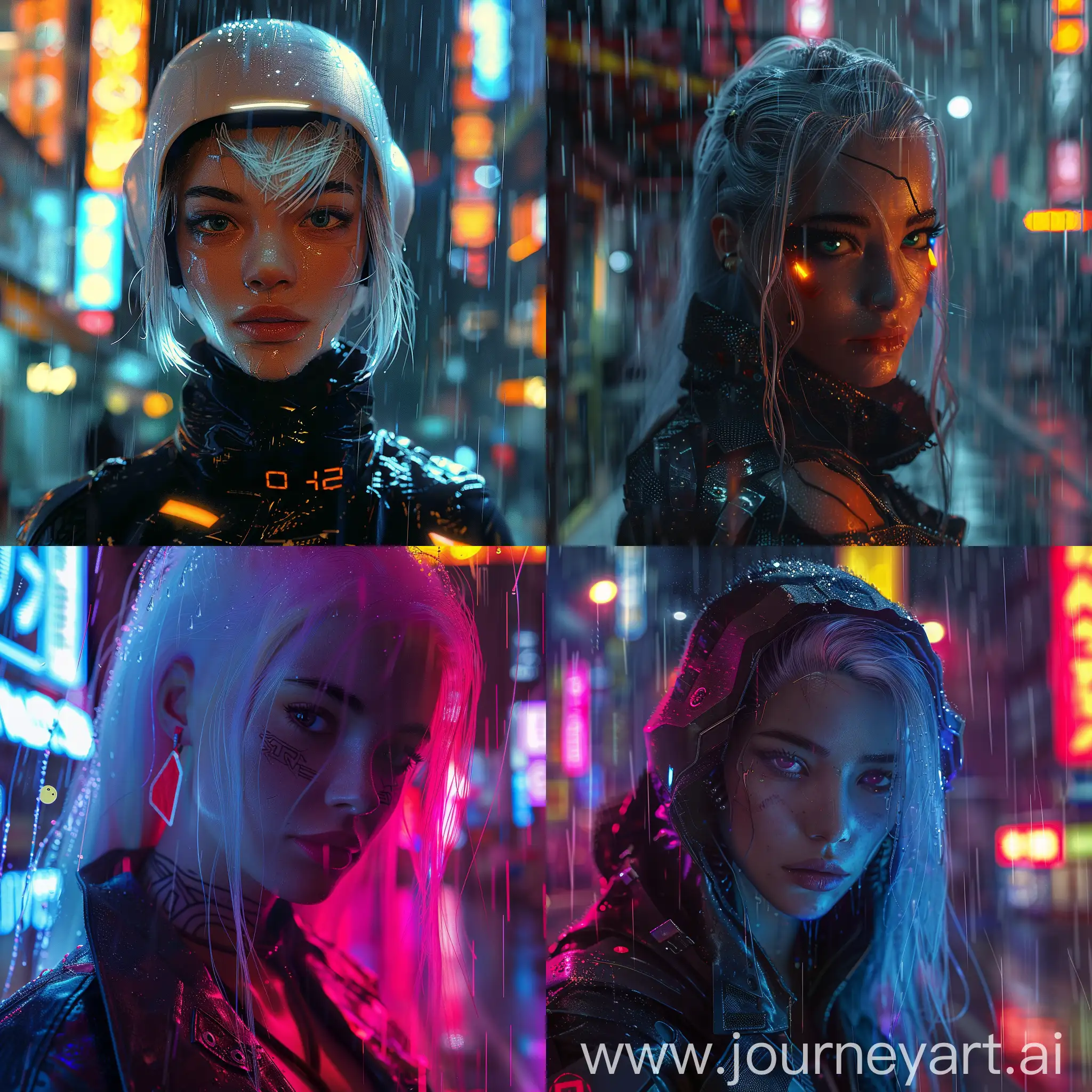 Futuristic-Cyberpunk-Android-Woman-Portrait-in-Rainy-Cityscape