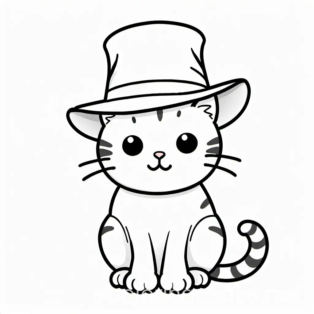 Cat-with-Hat-Coloring-Page-Simple-Line-Art-for-Kids