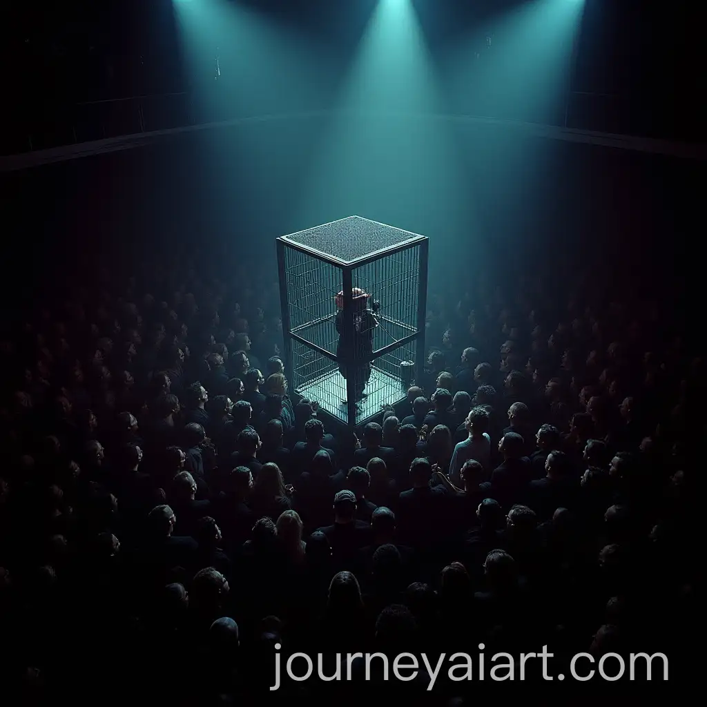 Crowd-Watching-Rapper-in-Cage-at-Concert-from-Above