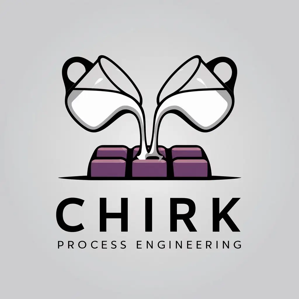 LOGO Design For Chirk Process Engineering Minimalistic Vector with Milk and Purple Chocolate Theme