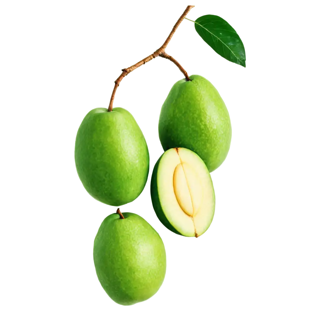 Vibrant-Green-Mango-PNG-Image-Perfect-for-Culinary-and-Graphic-Design-Applications