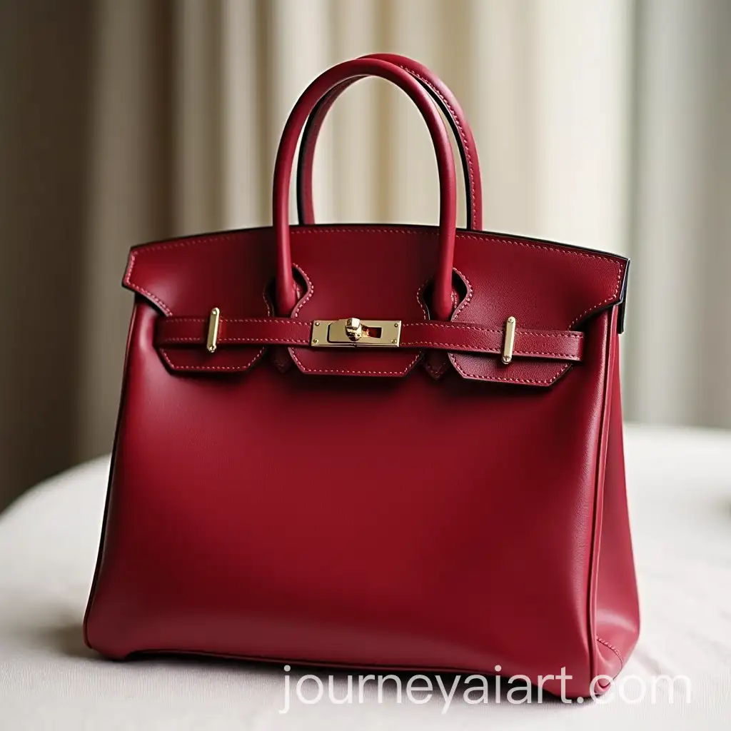 Luxurious-Bordeaux-Hermes-Birkin-Bag-on-Display