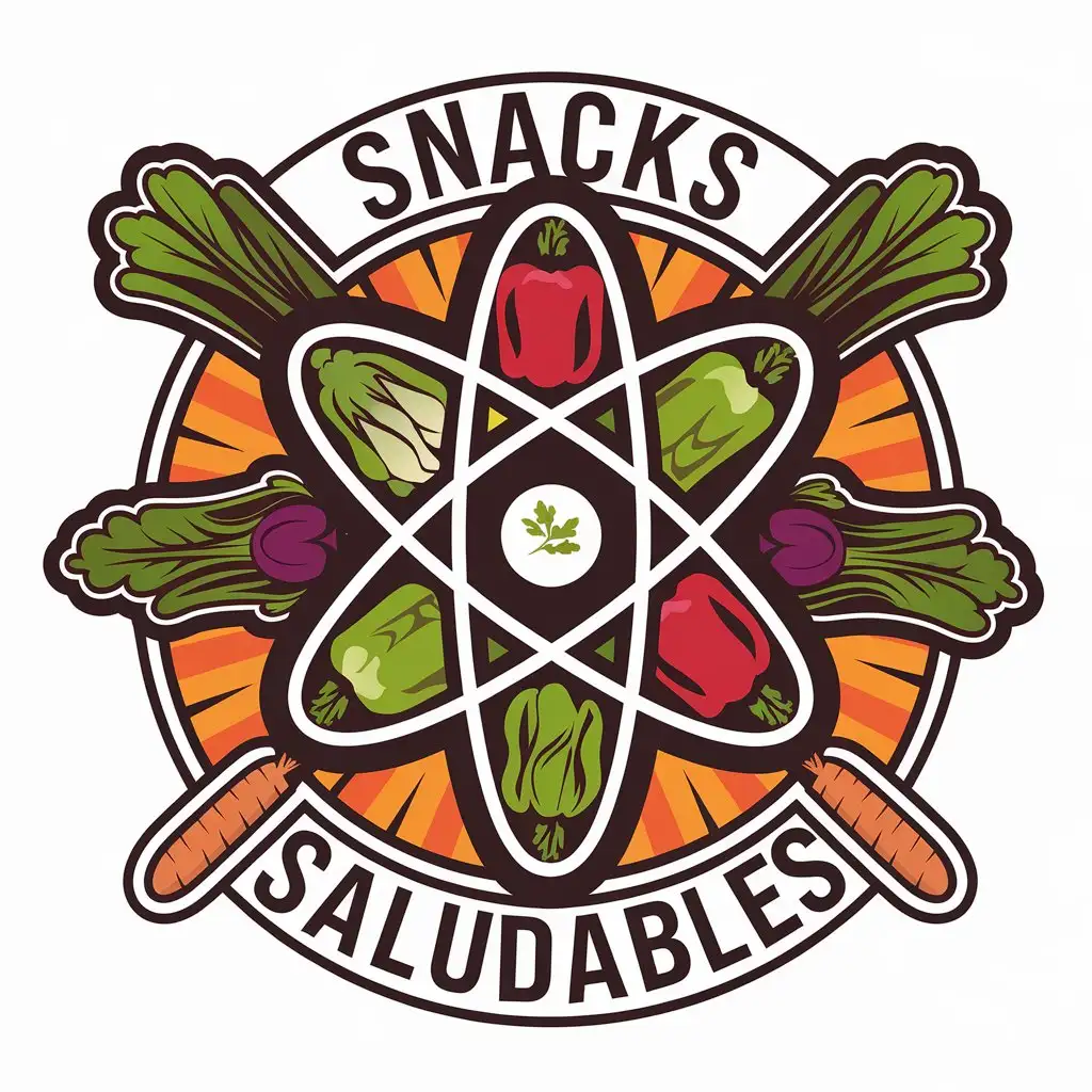 LOGO-Design-for-Snacks-Saludables-Atomic-Explosion-with-Vegetables