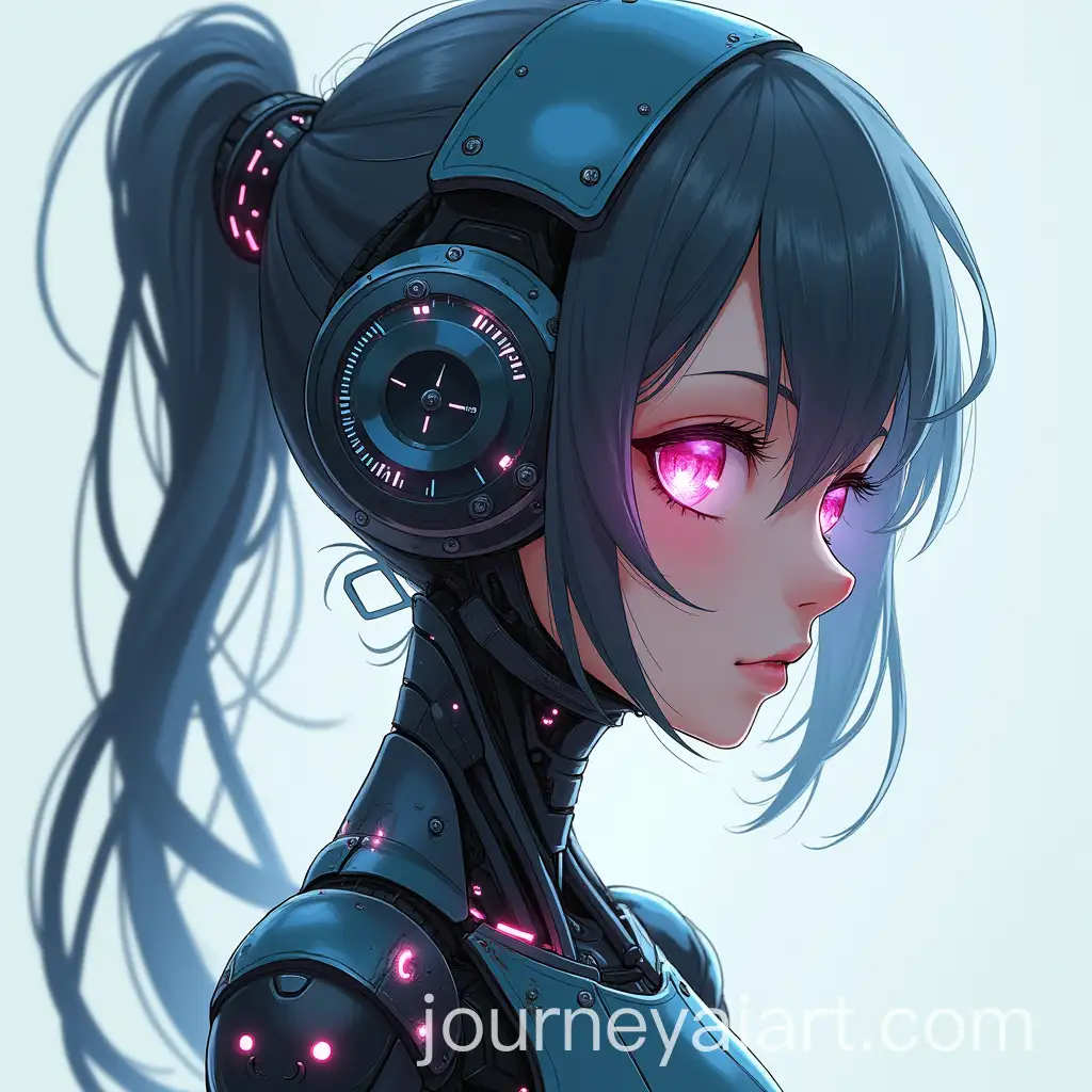 HumanRobot-Hybrid-Girl-with-Electric-Circuit-Eyes-and-Forehead