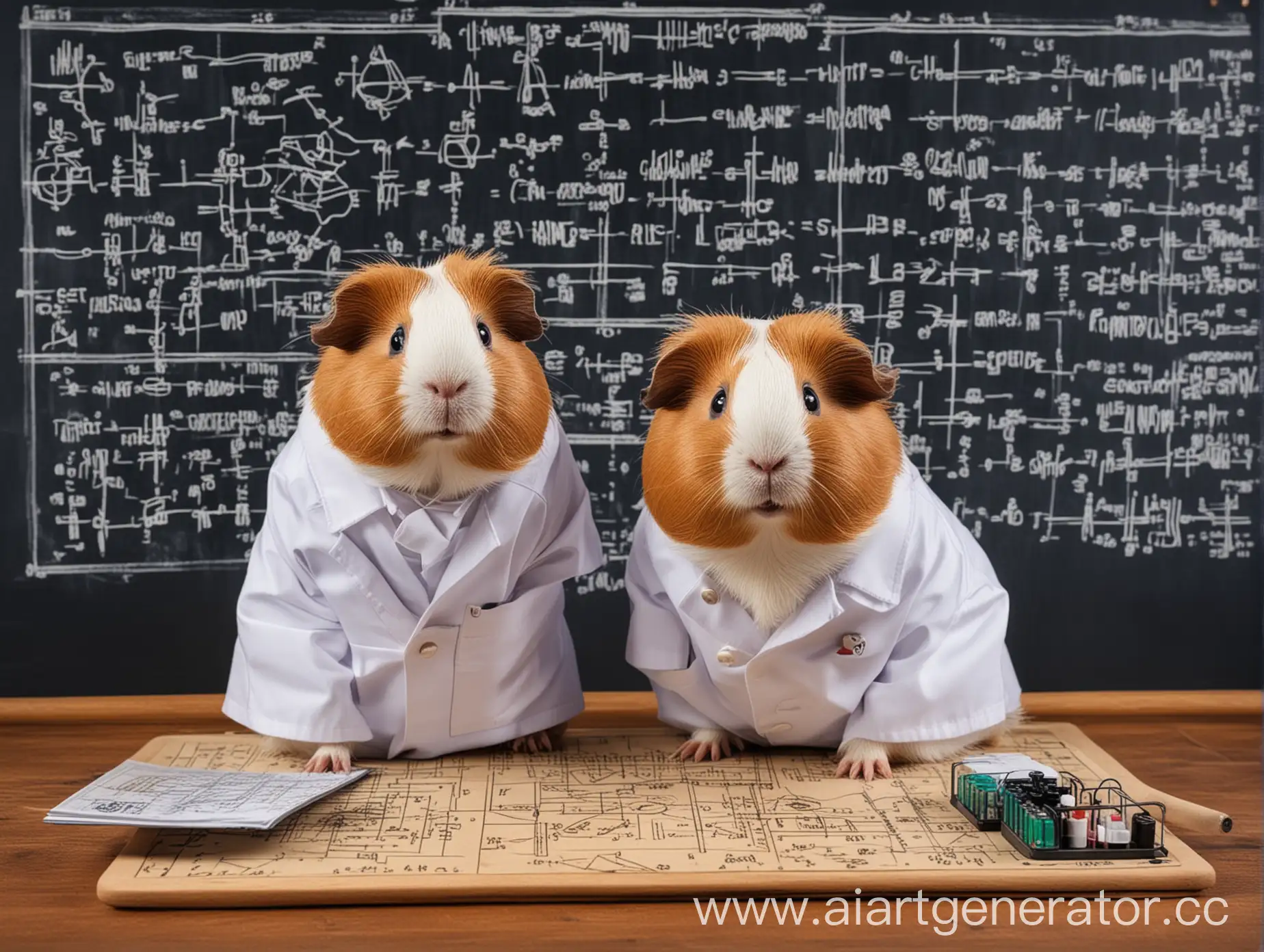 Guinea-Pig-Scientists-in-a-Laboratory-Conducting-Experiments-with-Formulas-and-Graphics