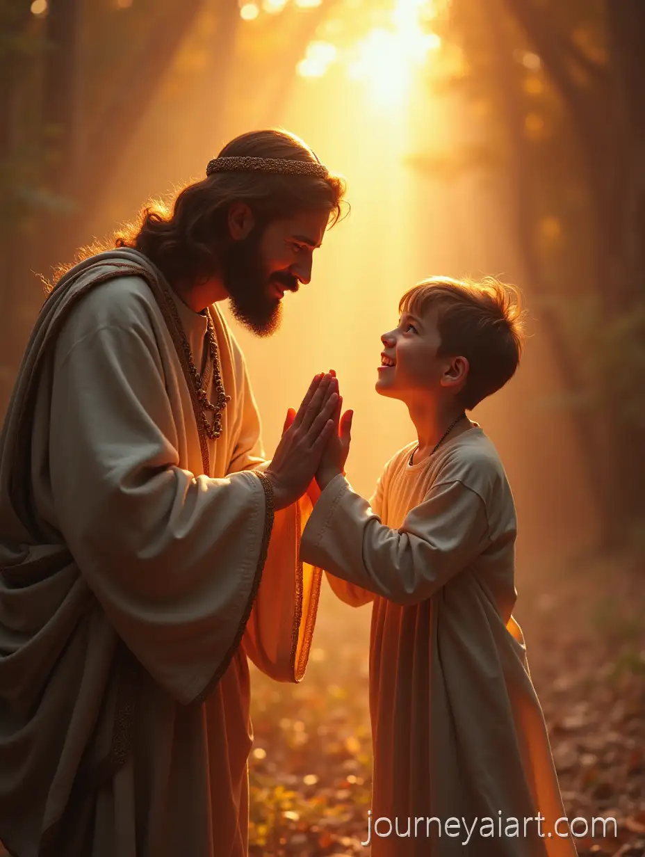 Jesus-blessing-childJesus-Blessing-a-Young-Boy-in-a-Serene-Setting