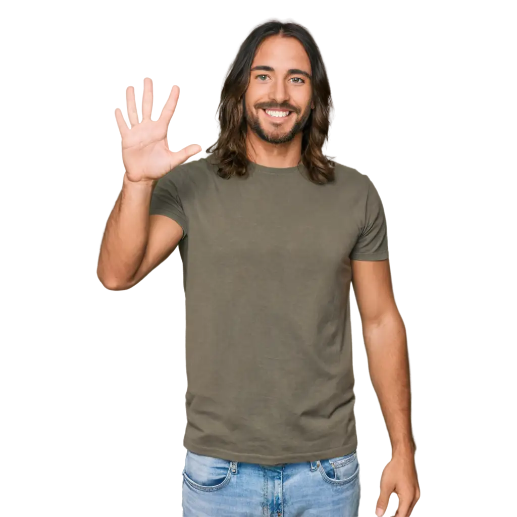 Smiling-Jesus-Christ-PNG-Image-TShirt-and-Jeans-Attire