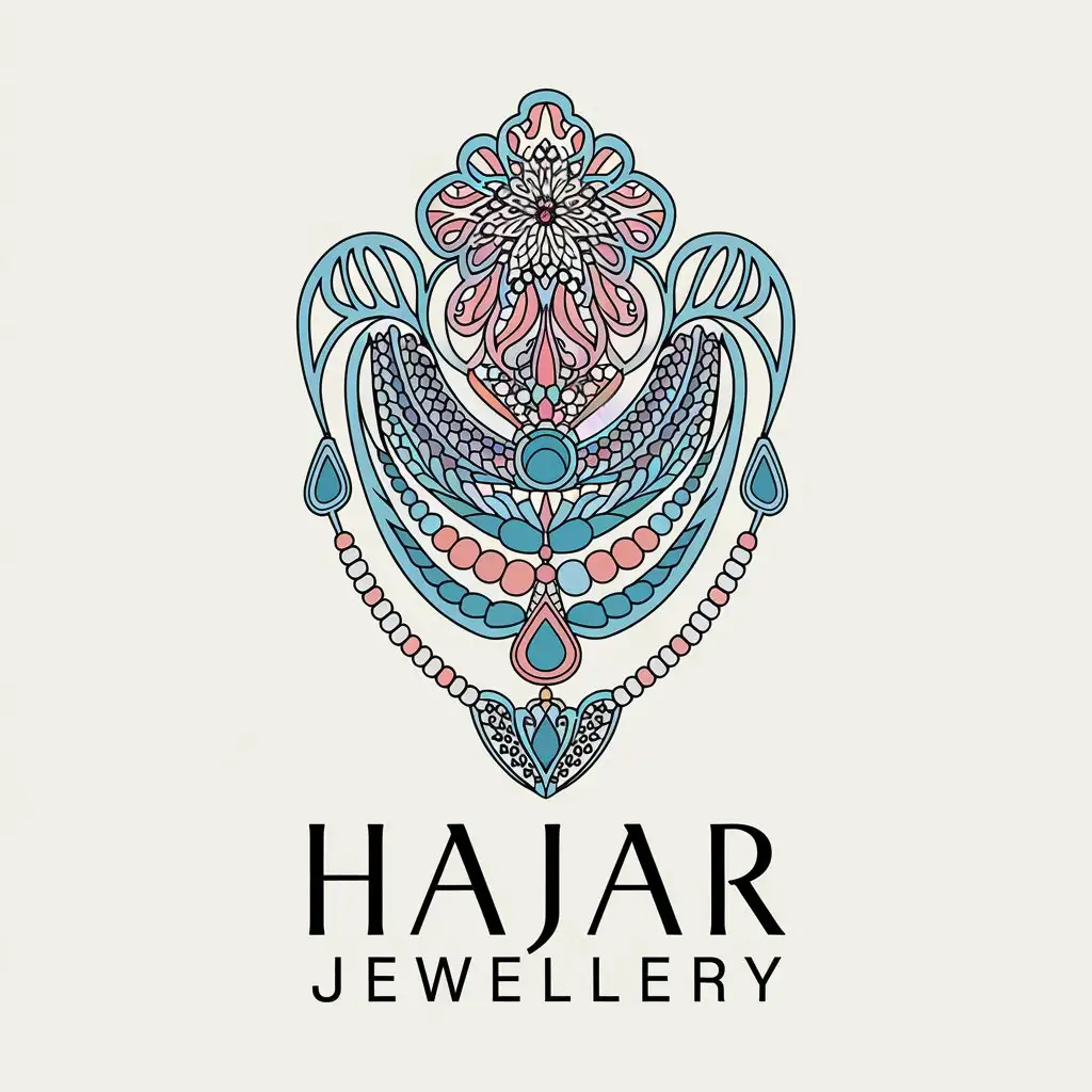 LOGO Design for Hajar Jewellery Elegant and Complex Jewellery and Accessory Symbol with Clear Background