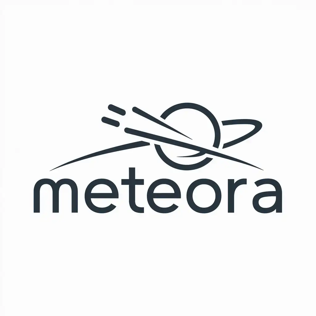 LOGO-Design-For-METEORA-Comet-Crossing-Planet-in-Modern-Style