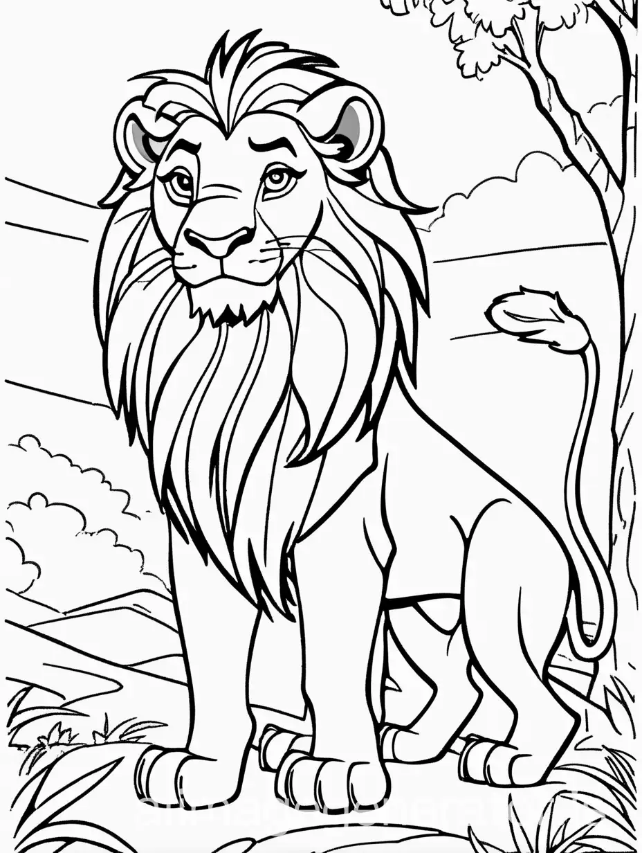 drawings for coloring of a lion for children like the lion king