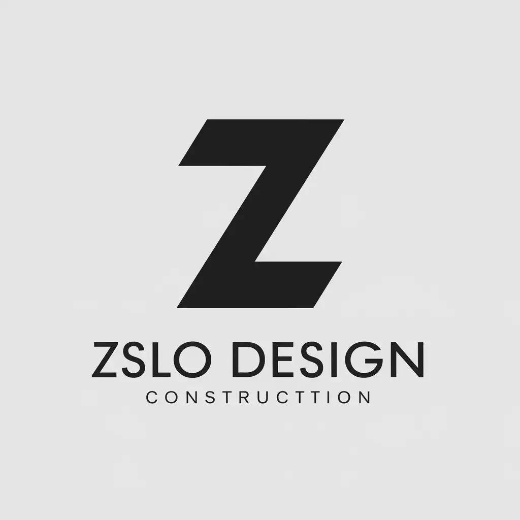 a vector logo design,with the text "ZSLO DESIGN", main symbol:Z,Minimalistic,be used in Construction industry,clear background