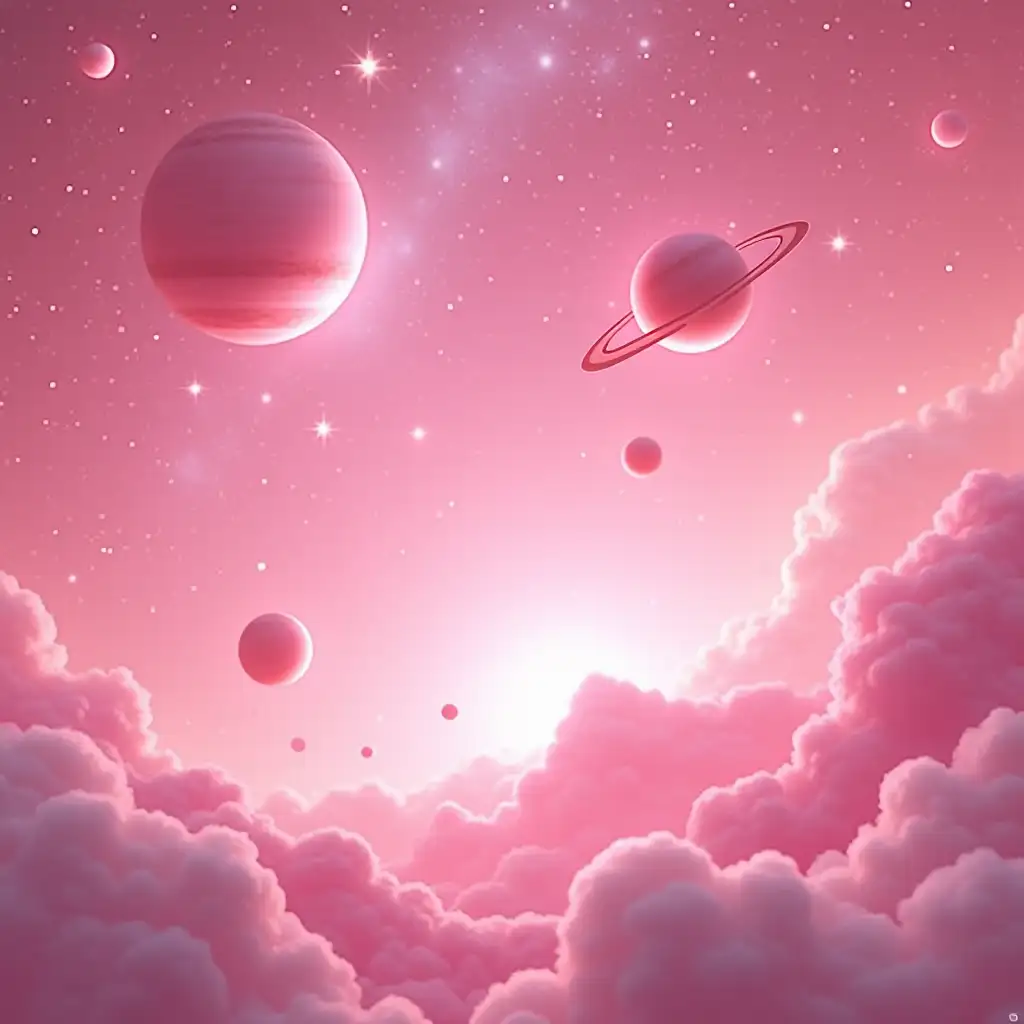 Celestial-Pink-Universe-with-Stars-and-Empowering-Planets